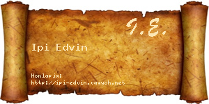 Ipi Edvin névjegykártya